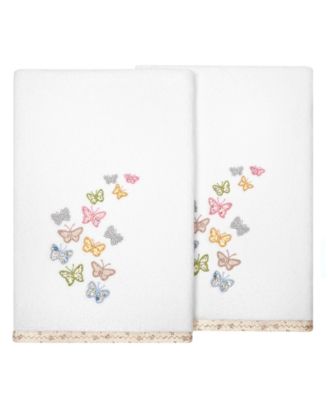 Linum Home Turkish Cotton Mariposa Embellished 2-Pc. Bath Towel Set