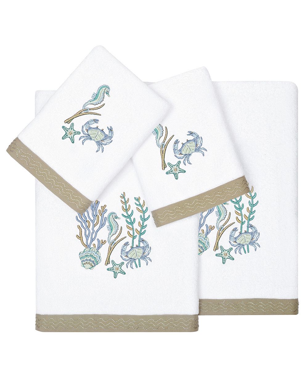 Linum Home Turkish Cotton Aaron Embellished 4-Pc. Bath Towel Set