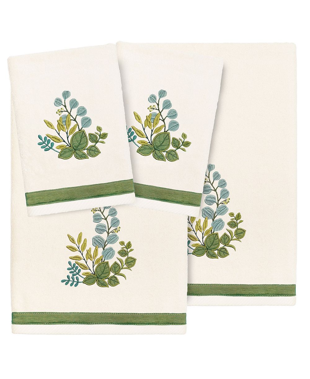 Linum Home Turkish Cotton Botanica Embellished 4-Pc. Bath Towel Set