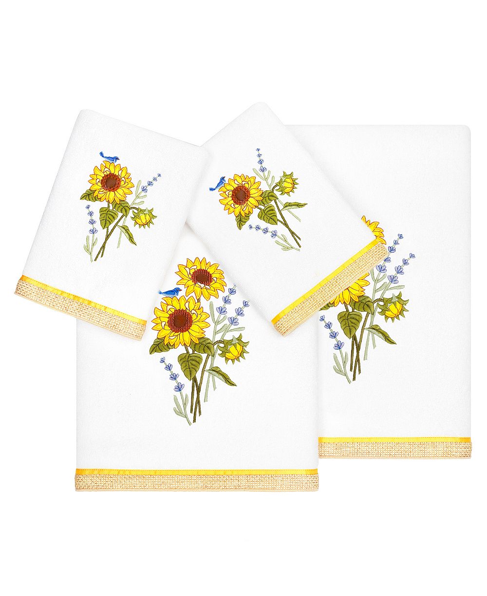 Linum Home Turkish Cotton Girasol Embellished 4-Pc. Bath Towel Set