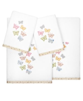 Linum Home Turkish Cotton Mariposa Embellished 4-Pc. Bath Towel Set