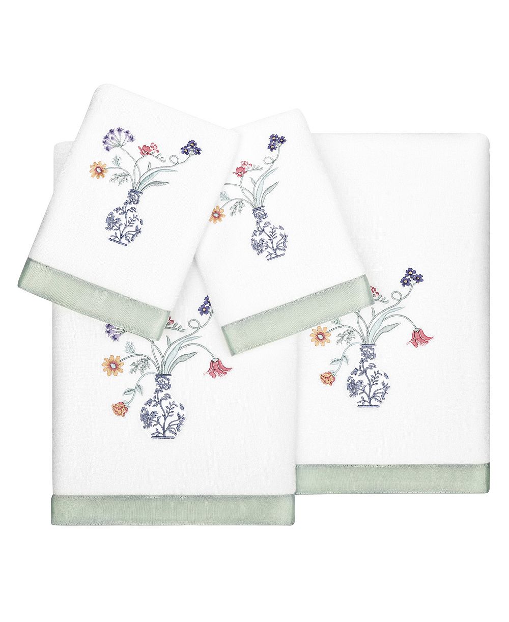 Linum Home Turkish Cotton Stella Embellished 4-Pc. Bath Towel Set