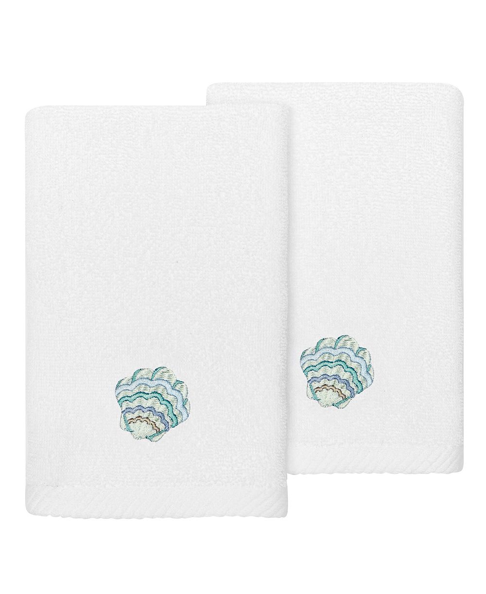 Linum Home Turkish Cotton Aaron Embellished 2-Pc. Fingertip Towel Set