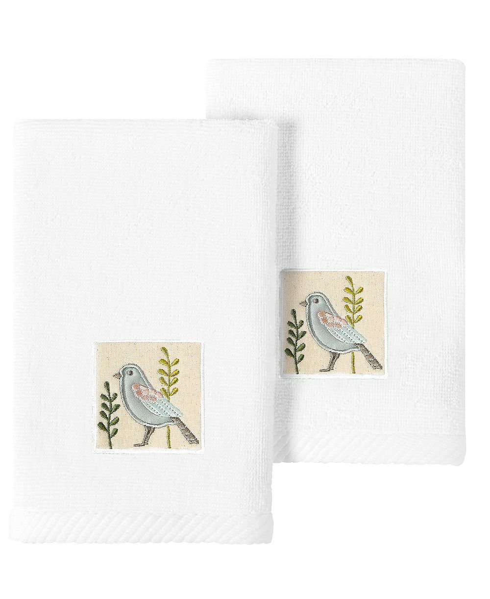 Linum Home Turkish Cotton Belinda Embellished 2-Pc. Fingertip Towel Set