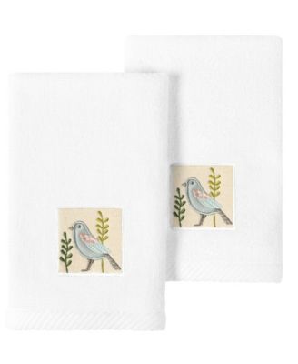 Linum Home Turkish Cotton Belinda Embellished 2-Pc. Fingertip Towel Set