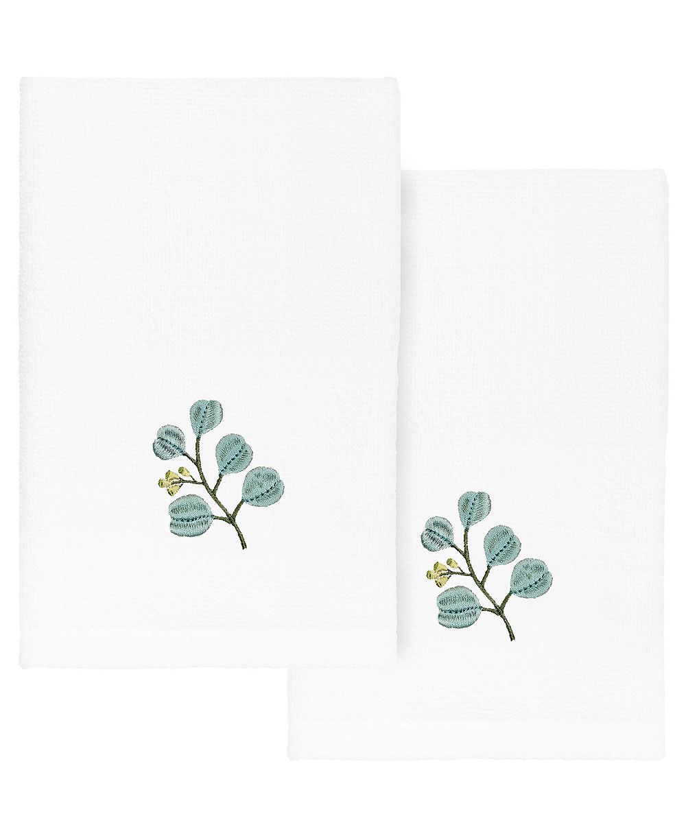 Linum Home Turkish Cotton Botanica Embellished 2-Pc. Fingertip Towel Set