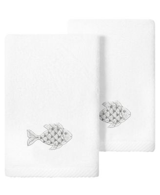 Linum Home Turkish Cotton Figi Embellished 2-Pc. Fingertip Towel Set