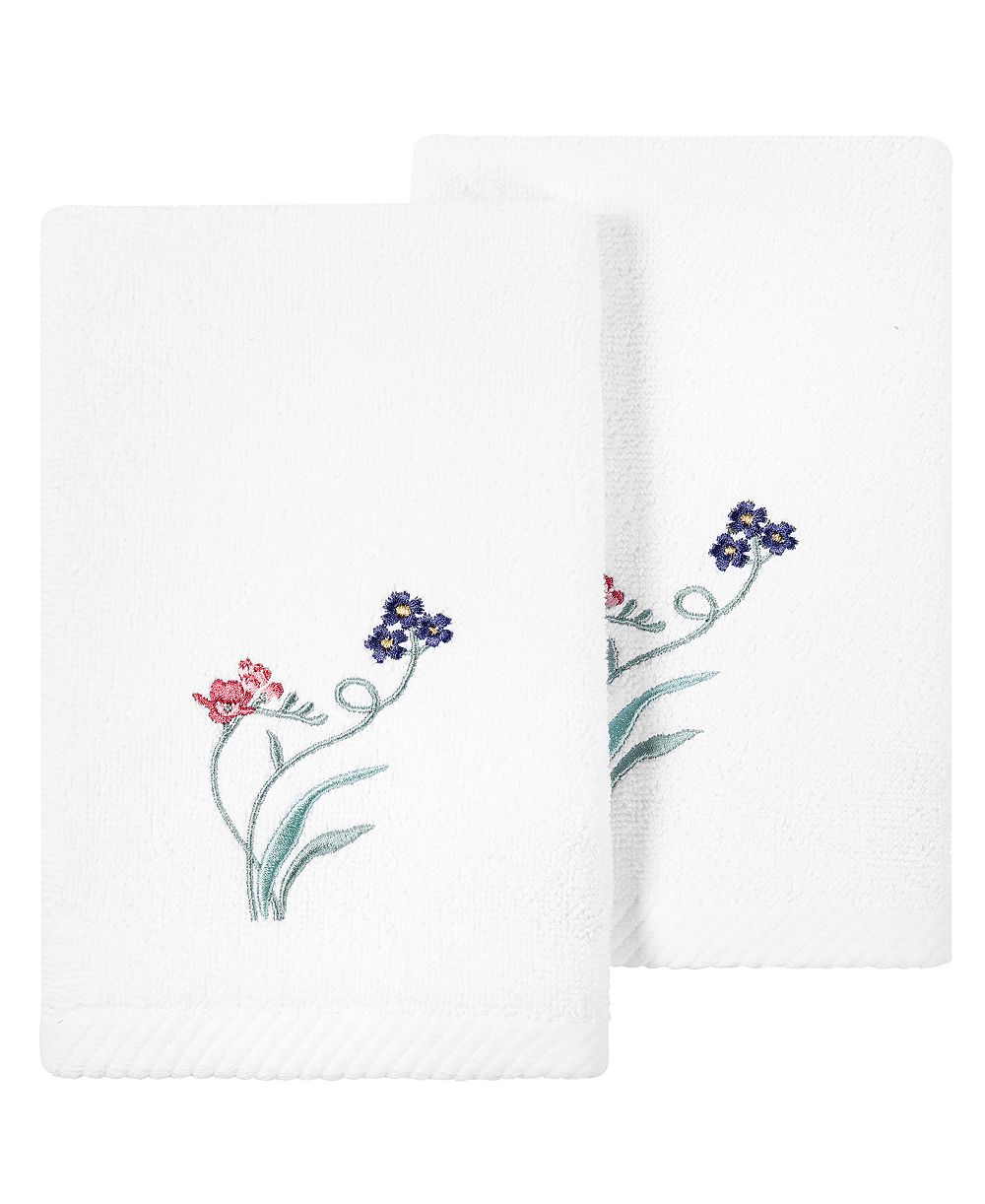 Linum Home Turkish Cotton Stella Embellished 2-Pc. Fingertip Towel Set