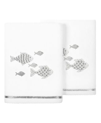 Linum Home Turkish Cotton Figi Embellished 2-Pc. Hand Towel Set