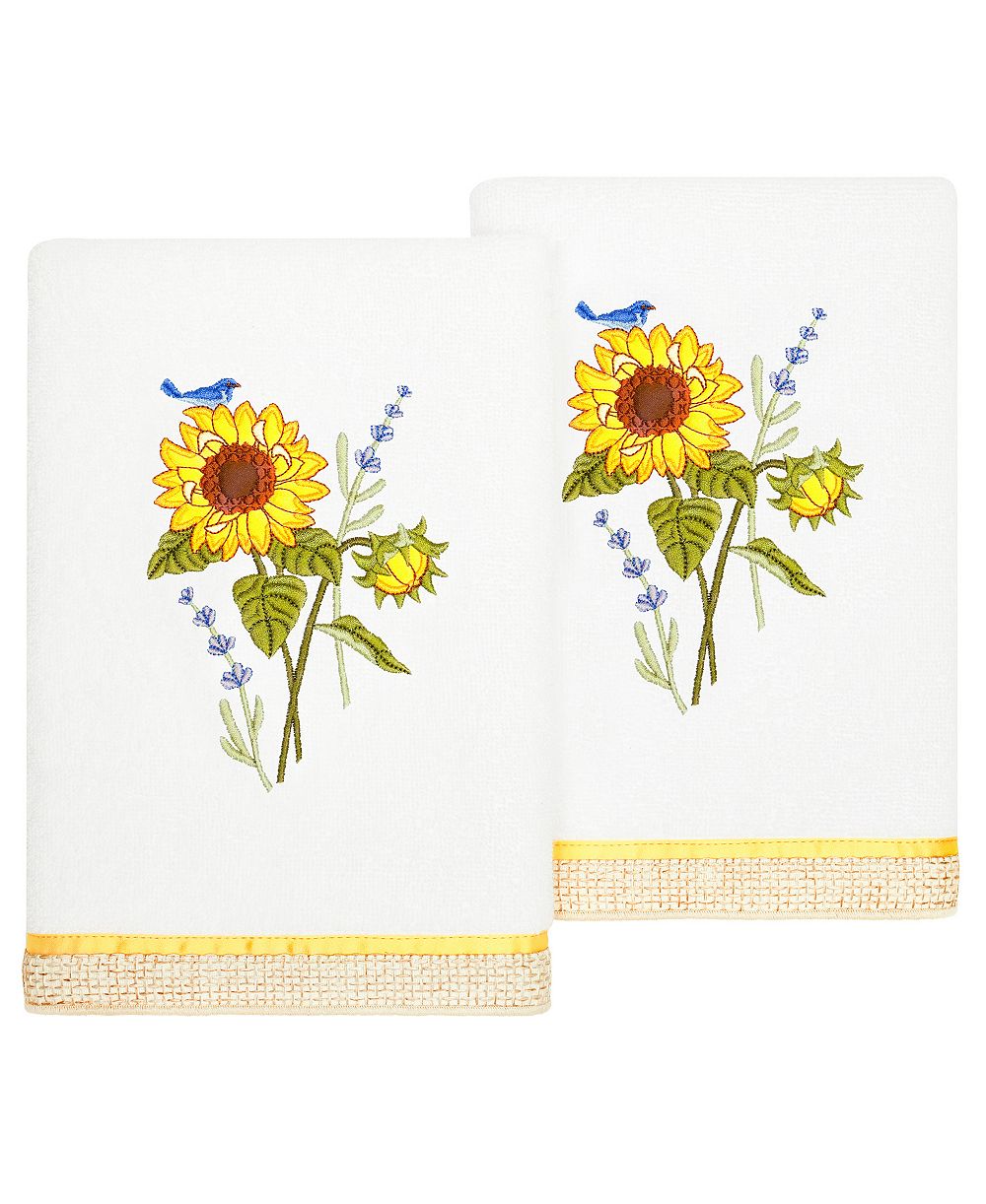 Набор из 2 полотенец для рук Linum Home Turkish Cotton Girasol Embellished