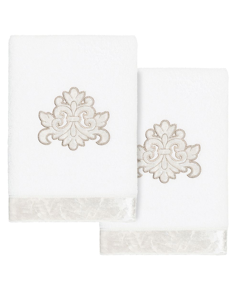 Linum Home Turkish Cotton May Embellished 2-Pc. Hand Towel Set