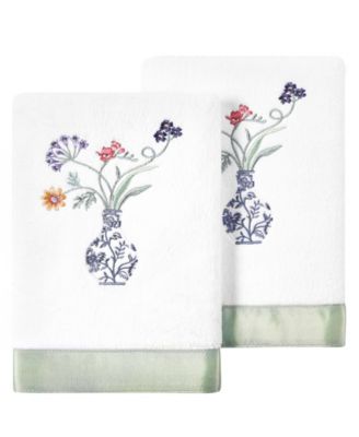 Linum Home Turkish Cotton Stella Embellished 2-Pc. Hand Towel Set