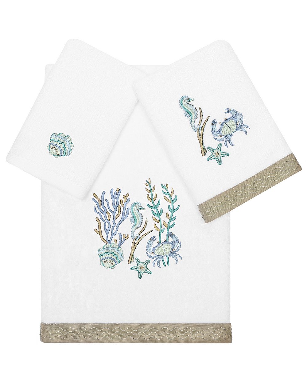Набор из 3 полотенец для ванной Linum Home Turkish Cotton Aaron Embellished