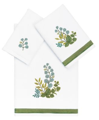 Linum Home Turkish Cotton Botanica Embellished 3-Pc. Bath Towel Set