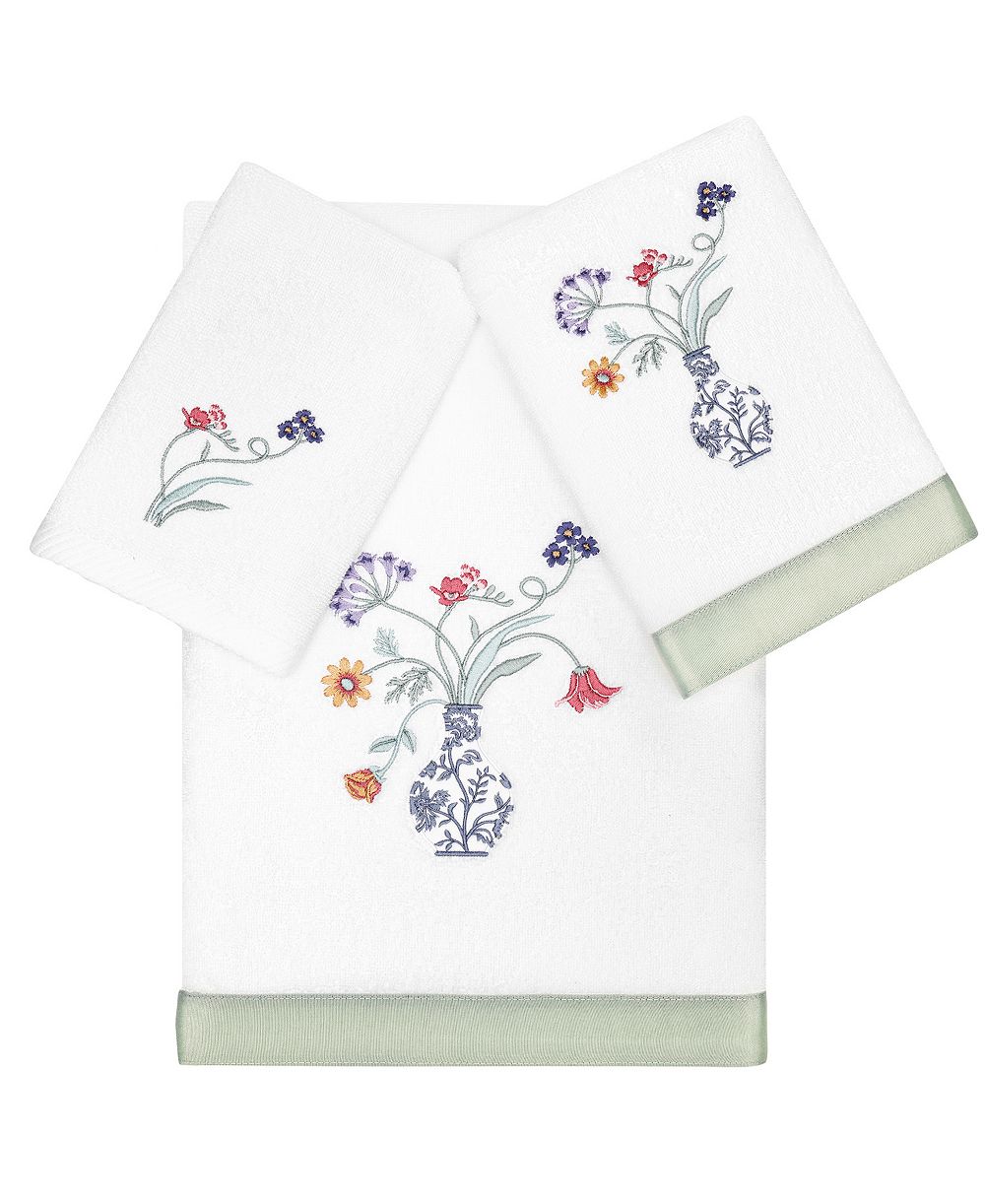 Linum Home Turkish Cotton Stella Embellished 3-Pc. Bath Towel Set