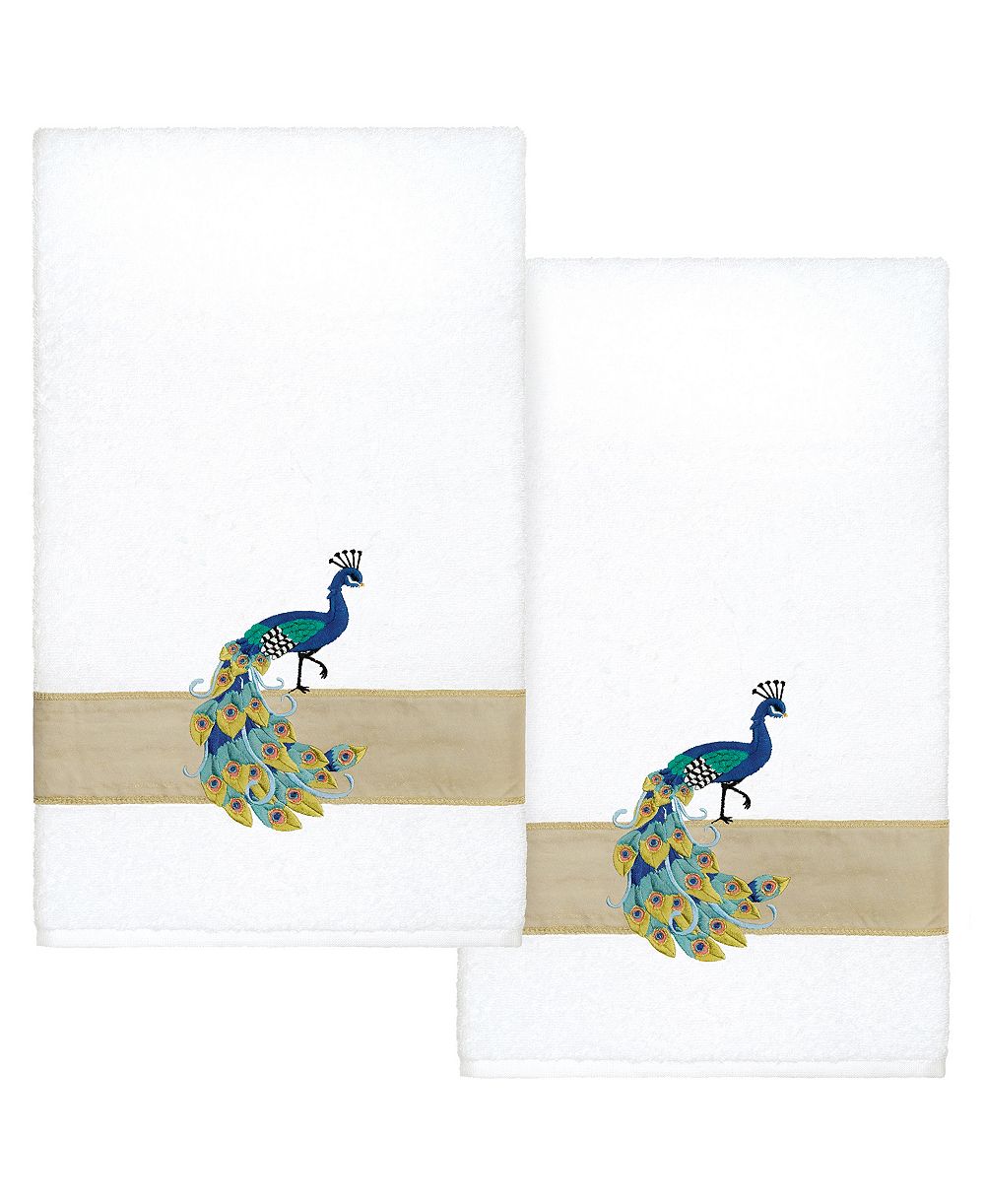 Linum Home Turkish Cotton Penelope Embellished 2-Pc. Bath Towel Set