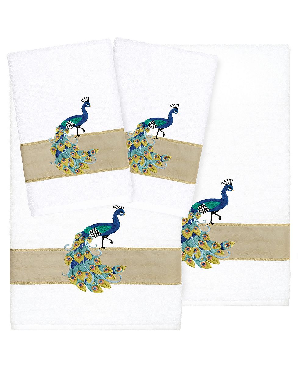 Linum Home Turkish Cotton Penelope Embellished 4-Pc. Bath Towel Set