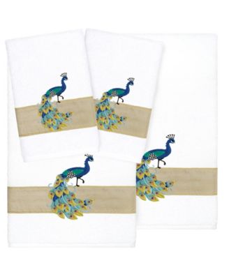 Linum Home Turkish Cotton Penelope Embellished 4-Pc. Bath Towel Set