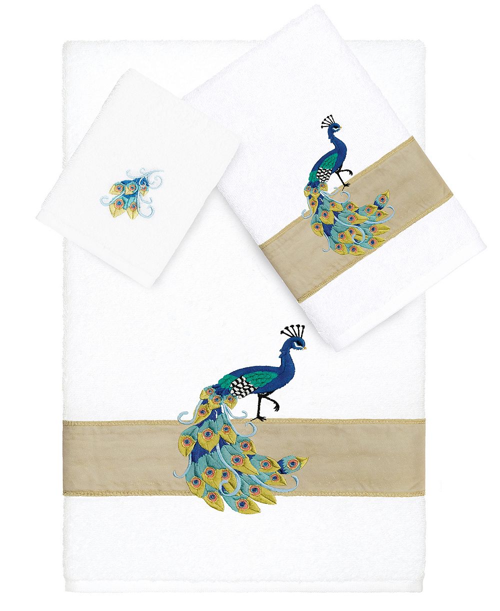Linum Home Turkish Cotton Penelope Embellished 3-Pc. Bath Towel Set