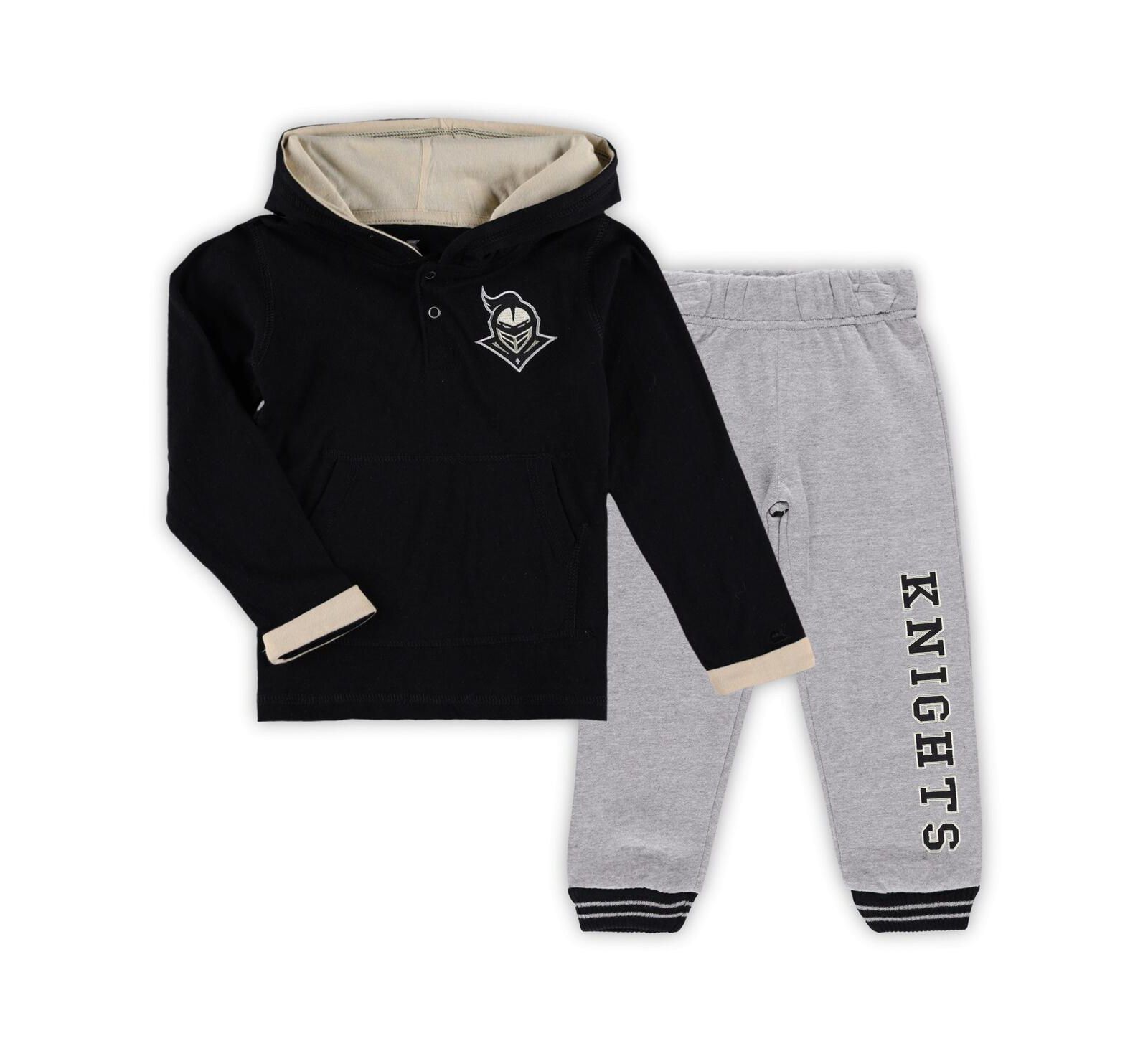 Детский комплект Colosseum Black and Heathered Gray UCF Knights Poppies Pullover Hoodie и sweatpants