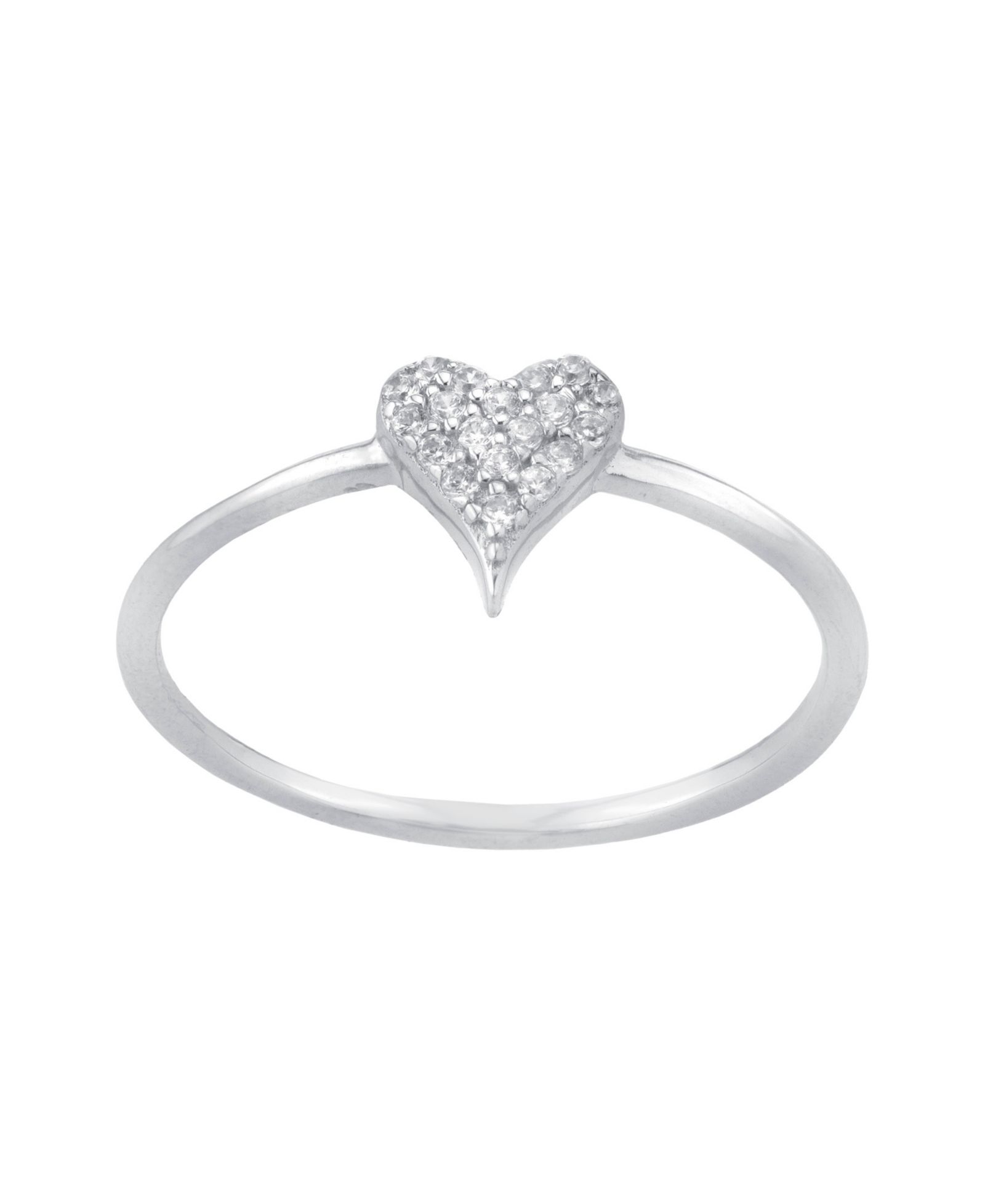 Кольцо Giani Bernini Cubic Zirconia (0.19 ct. t. w.) Pave Heart в Sterling Silver