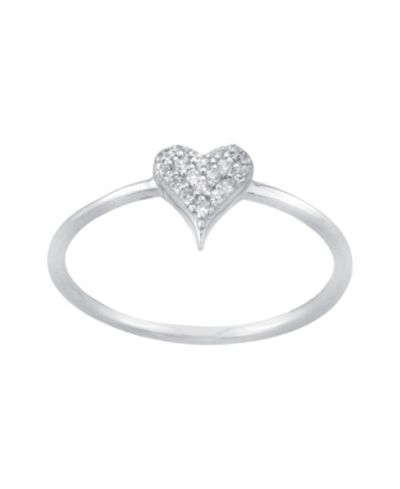 Кольцо Giani Bernini Cubic Zirconia (0.19 ct. t. w.) Pave Heart в Sterling Silver