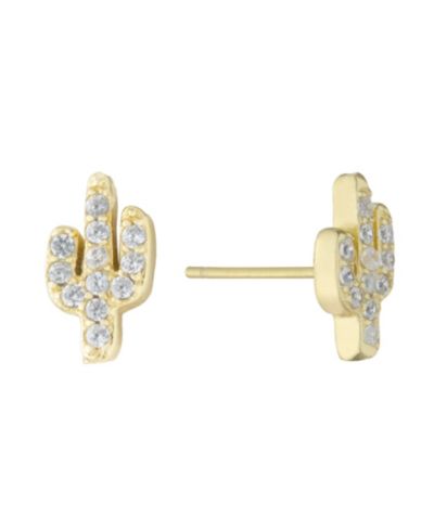 Giani Bernini Cubic Zirconia (0.24 ct.t.w) Cactus Stud Earrings in 18K Gold Plated over Sterling Silver