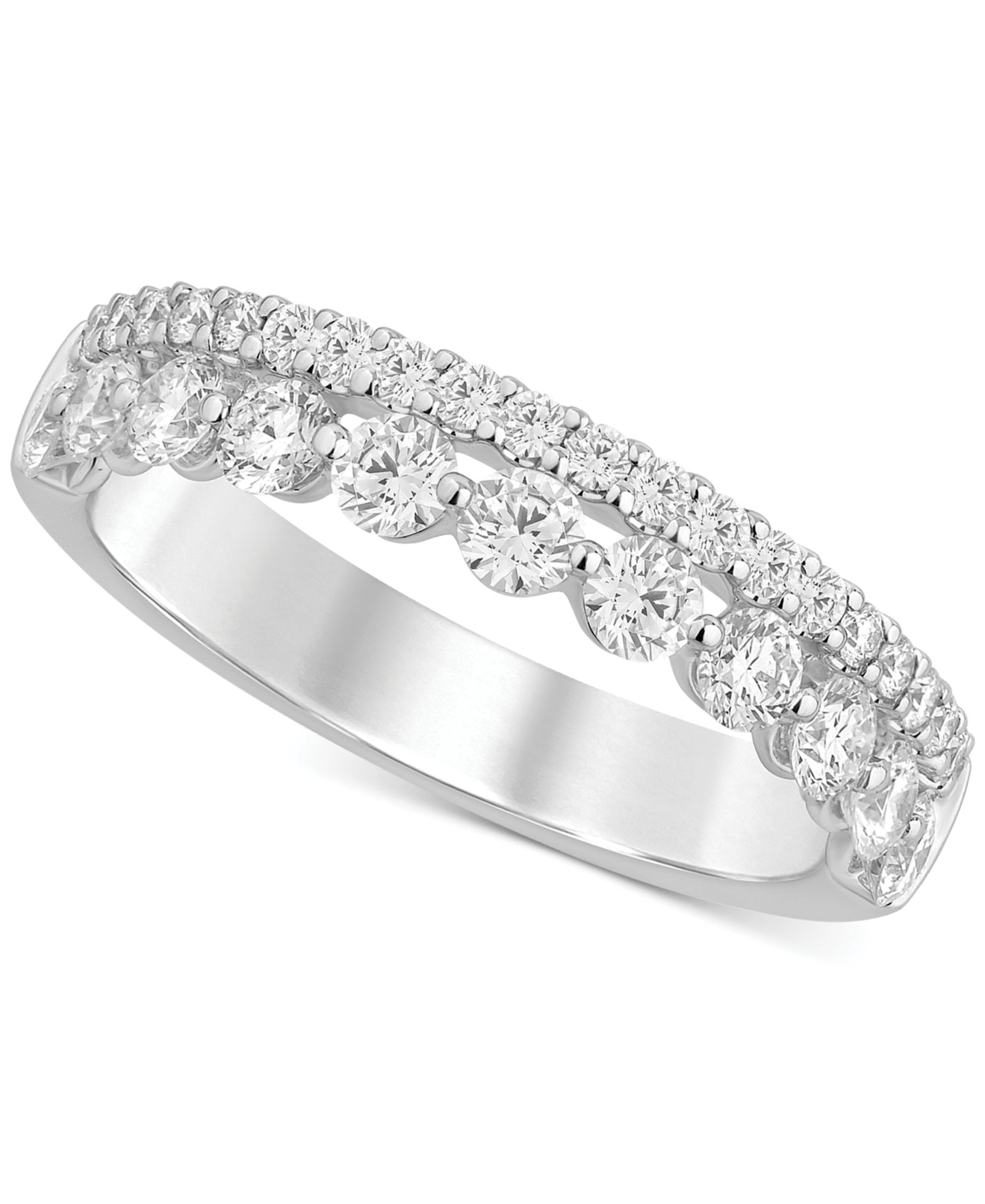 Diamond Double Row Band (1 ct. t.w.) в 14k White Gold