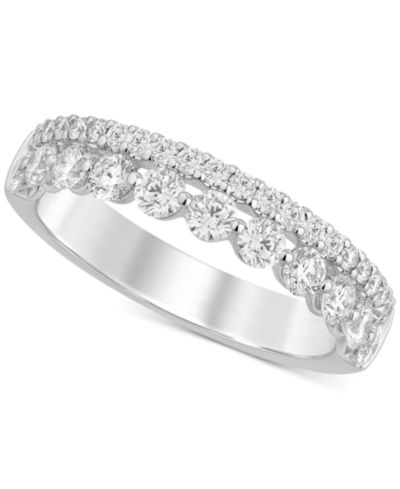 Diamond Double Row Band (1 ct. t.w.) в 14k White Gold