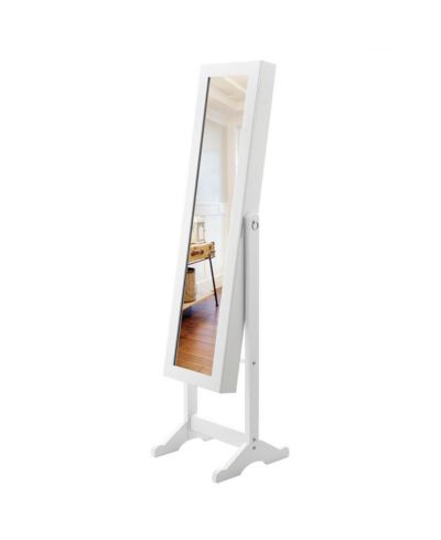 Jewelry Mirrored Cabinet Armoire Organizer Storage Box w/ Stand