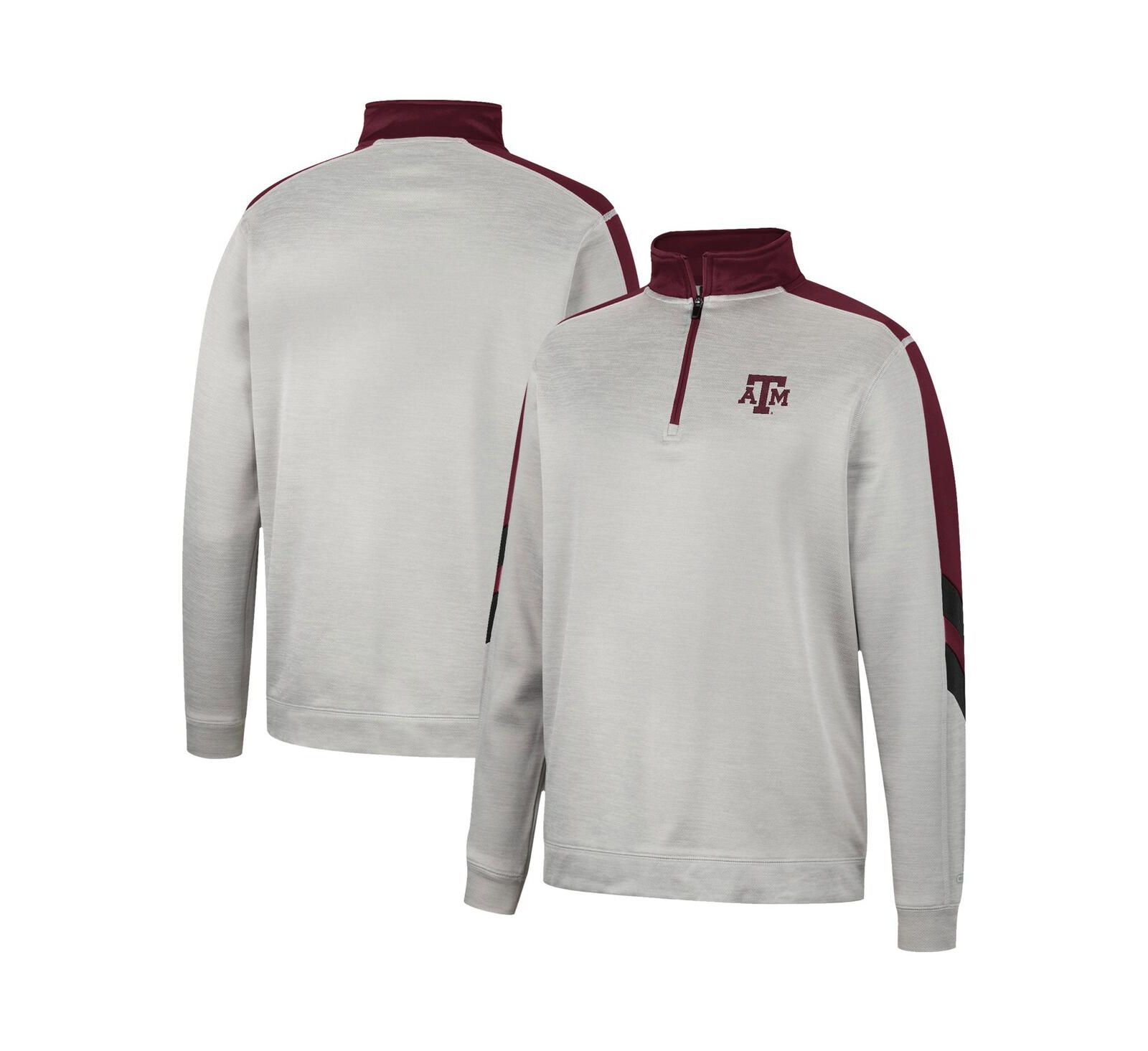 Мужской флисовый джемпер на молнии Colosseum Texas A&M Aggies Bushwood, серый и бордовый
