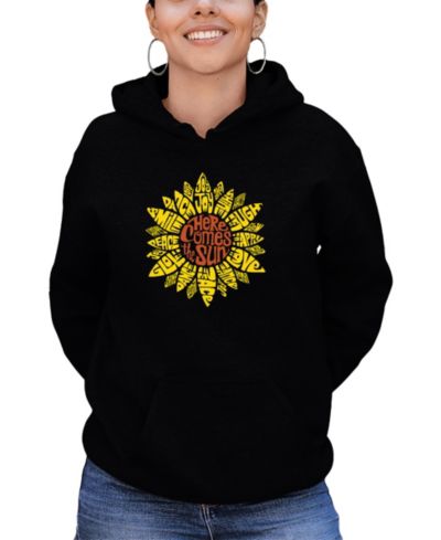Женская толстовка с капюшоном LA Pop Art Sunflower Word Art