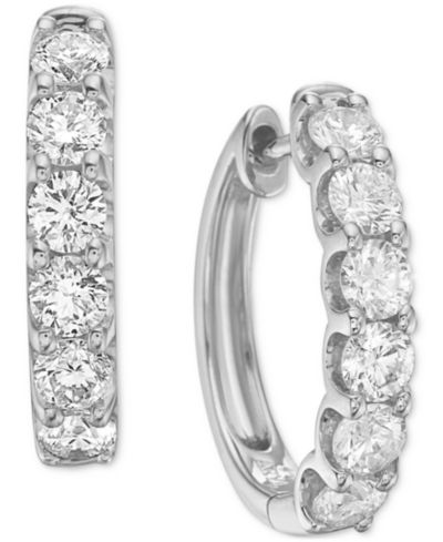 Серьги-кольца с бриллиантами (1 ct. t.w.)