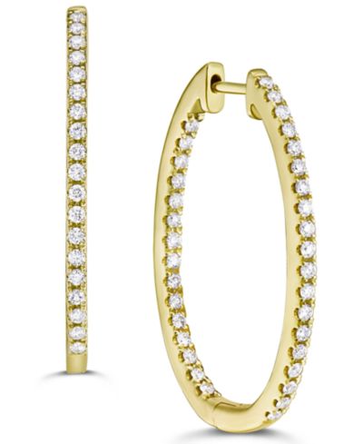 Серьги-кольца Diamond In & Out Medium (5/8 ct. t.w.)
