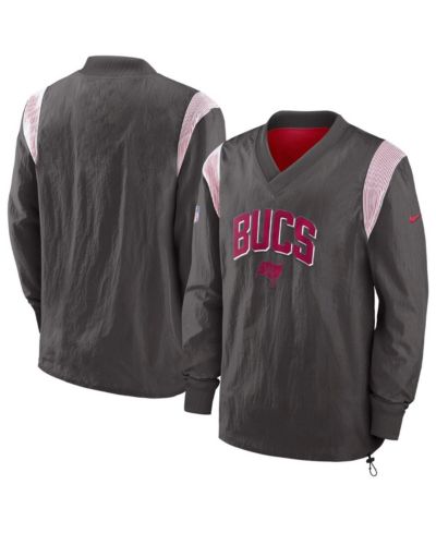 Мужская Nike Pewter Tampa Bay Buccaneers Sideline Athletic Stack V-neck Windshirt Jacket