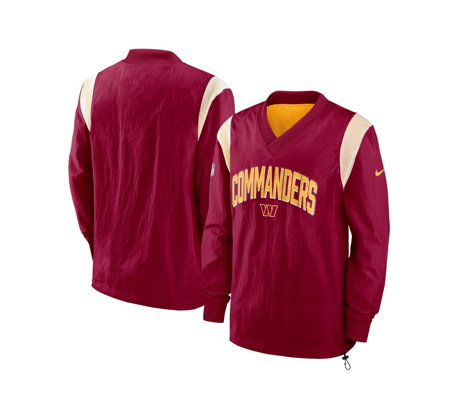 Men's Nike Burgundy Washington Commanders Sideline Athletic Stack V-neck Pullover Windshirt Jacket