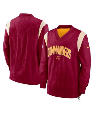 Nike мужская ветровка-свитшот Nike Burgundy Washington Commanders Sideline Athletic Stack V-neck