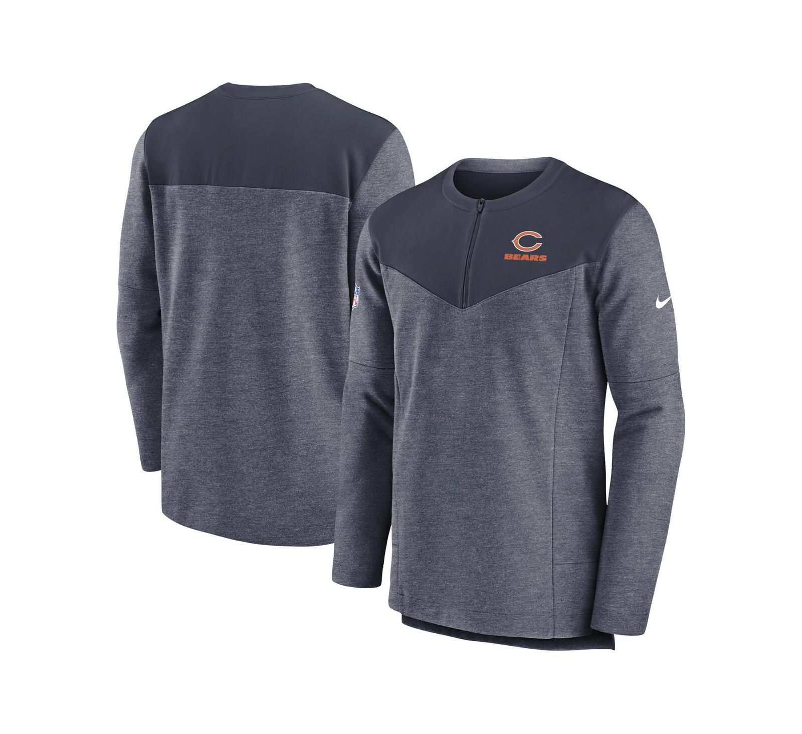 Men's Nike Navy Chicago Bears Sideline Lockup Performance Quarter-zip Jacket