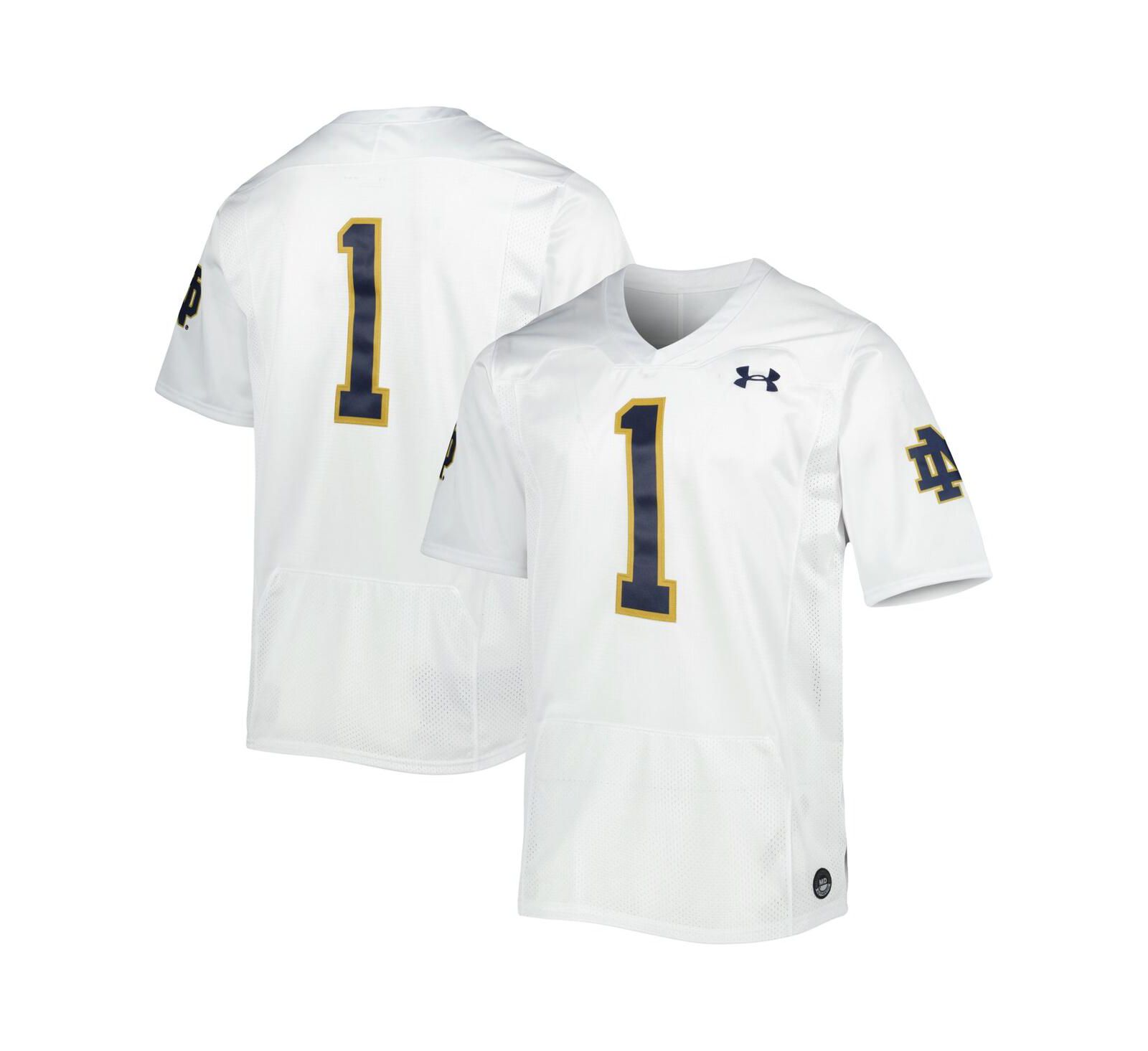 Men's Under Armour #1 White Notre Dame Fighting Irish Premier Limited Jersey
