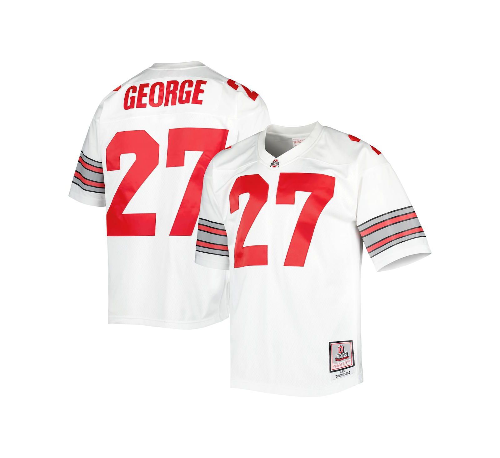 Men's Mitchell & Ness Eddie George White Ohio State Buckeyes Authentic Jersey