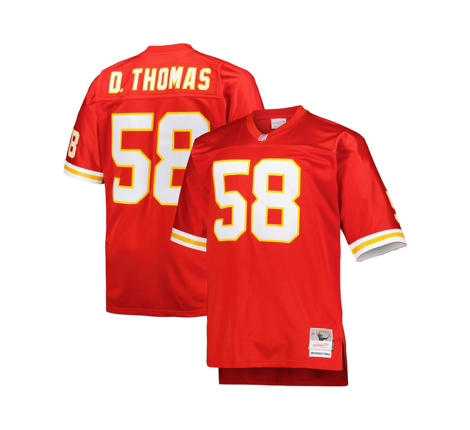 Mitchell & Ness Мужская игровая джерси Derrick Thomas Red Kansas City Chiefs 1994 Retired Player Replica, Big and Tall