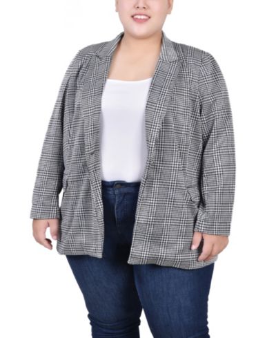 NY Collection Plus Size Long Sleeve Ponte Jacket