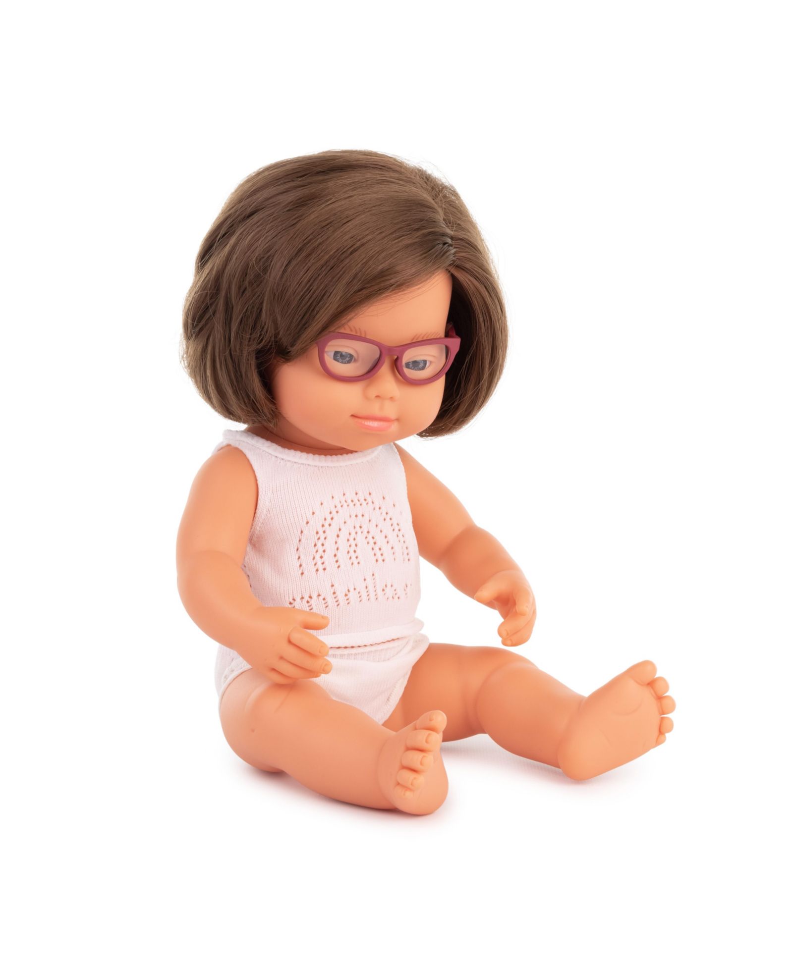 Miniland кукла для детей Caucasian Girl с синдромом Дауна в очках 15''