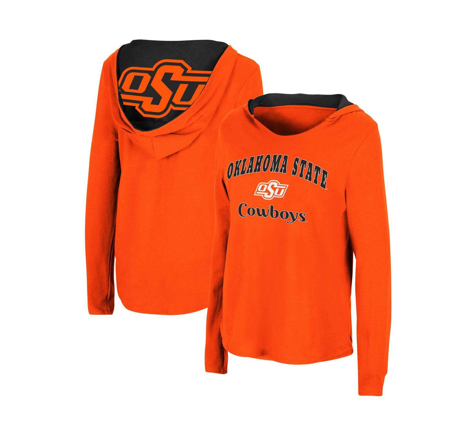 Женский худи Colosseum Orange Oklahoma State Cowboys Catalina Long Sleeve T-shirt