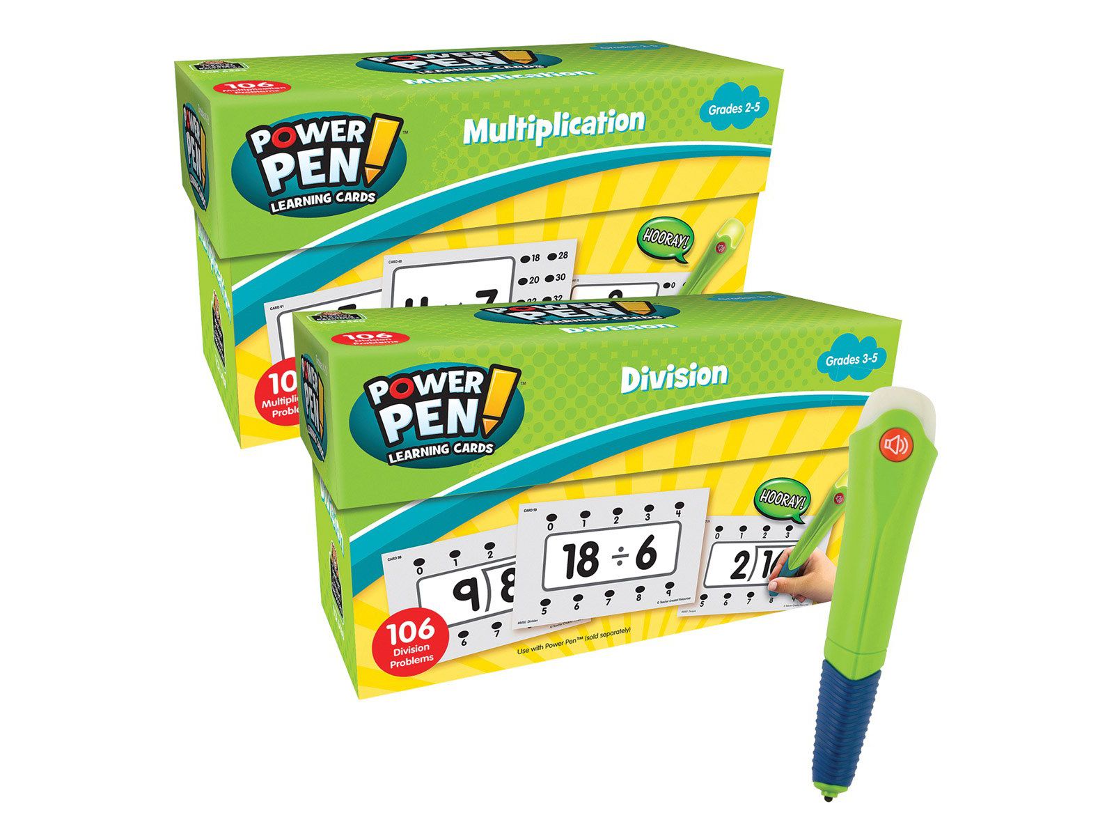 Kaplan Early Learning Power Pen Multiplication and Division Learning Quiz Cards, Ages 7+