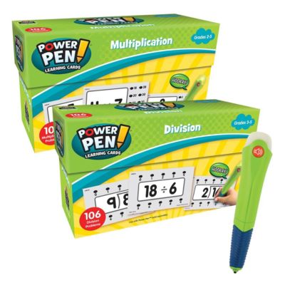 Kaplan Early Learning Power Pen Multiplication and Division Learning Quiz Cards, Ages 7+