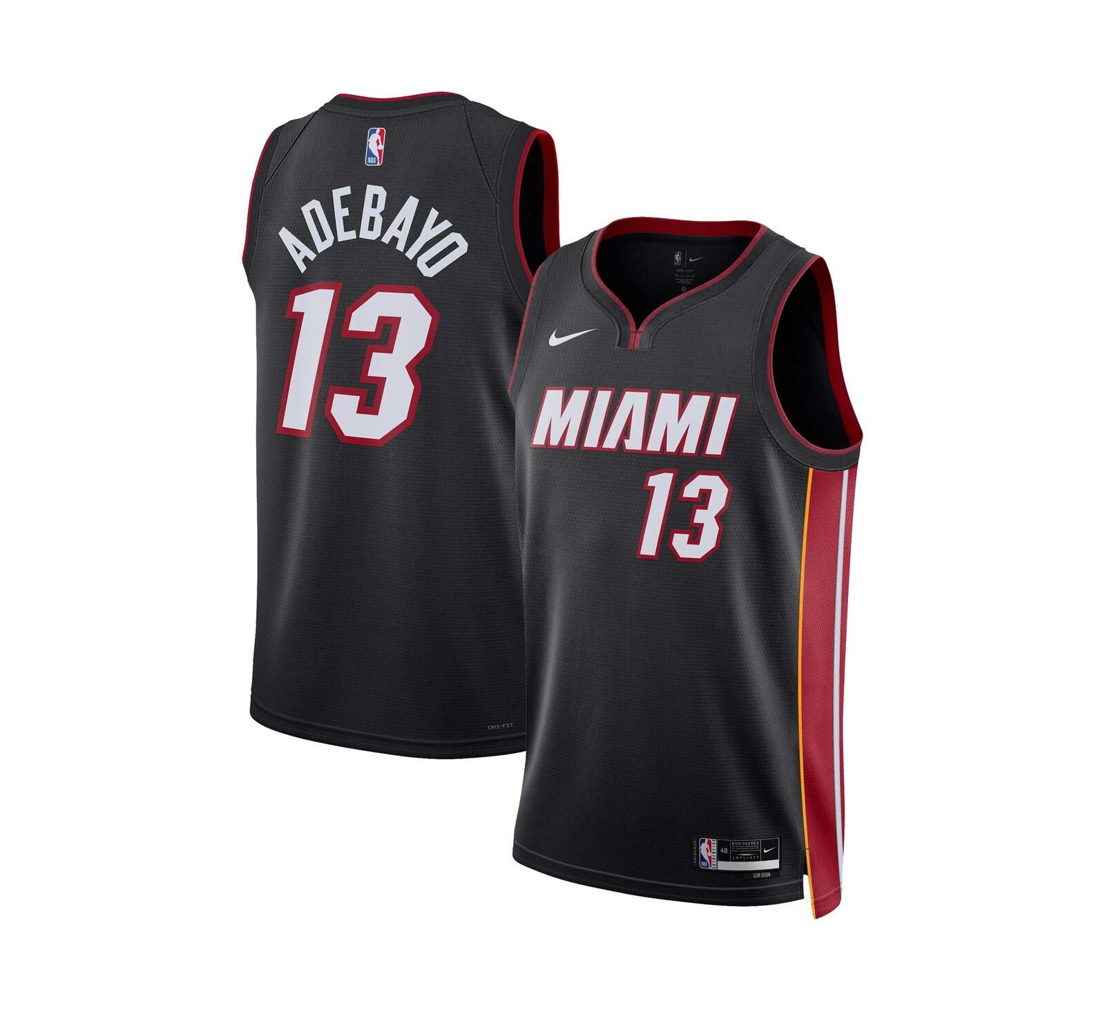 Мужская и женская джерси Nike Bam Adebayo Black Miami Heat Swingman Jersey - Icon Edition