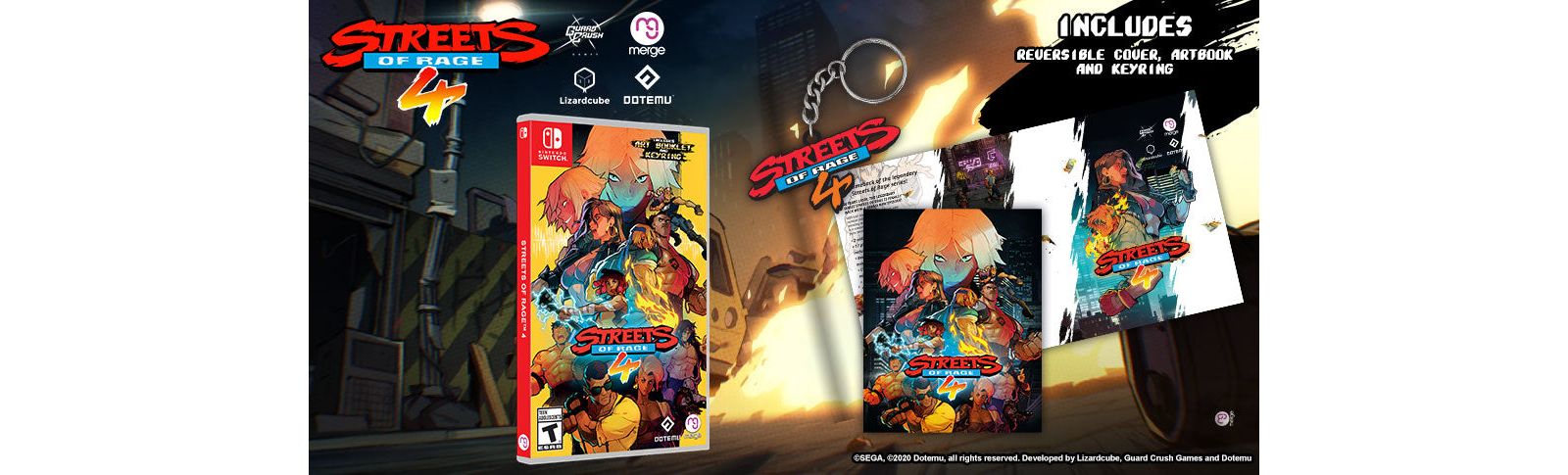 Streets of Rage 4 Standard Edition Nintendo Switch with Reversible Cover, Artbook & Keyring
