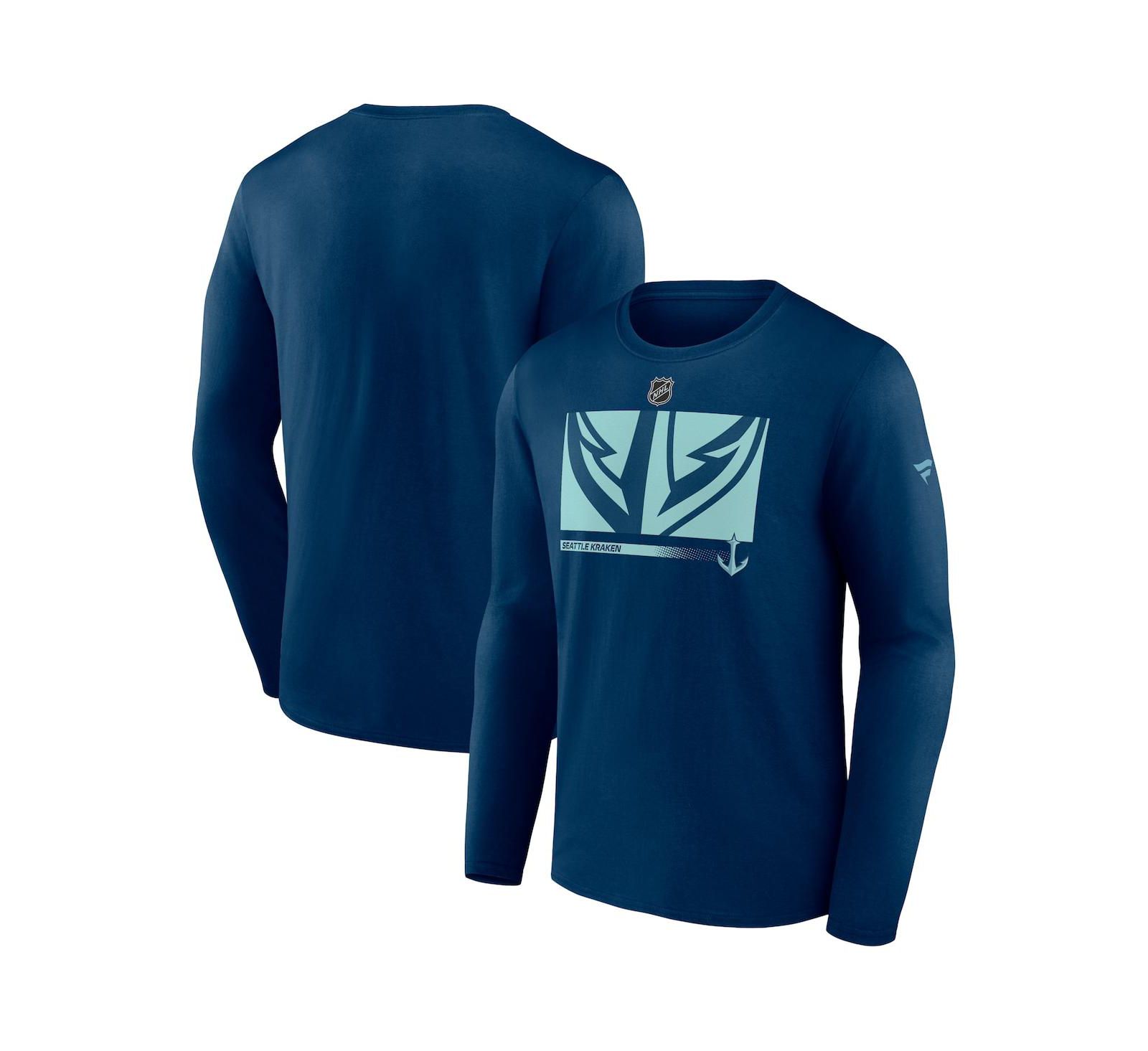 Мужская футболка Fanatics Seattle Kraken Authentic Pro Core Collection, темно-синяя, с длинным рукавом