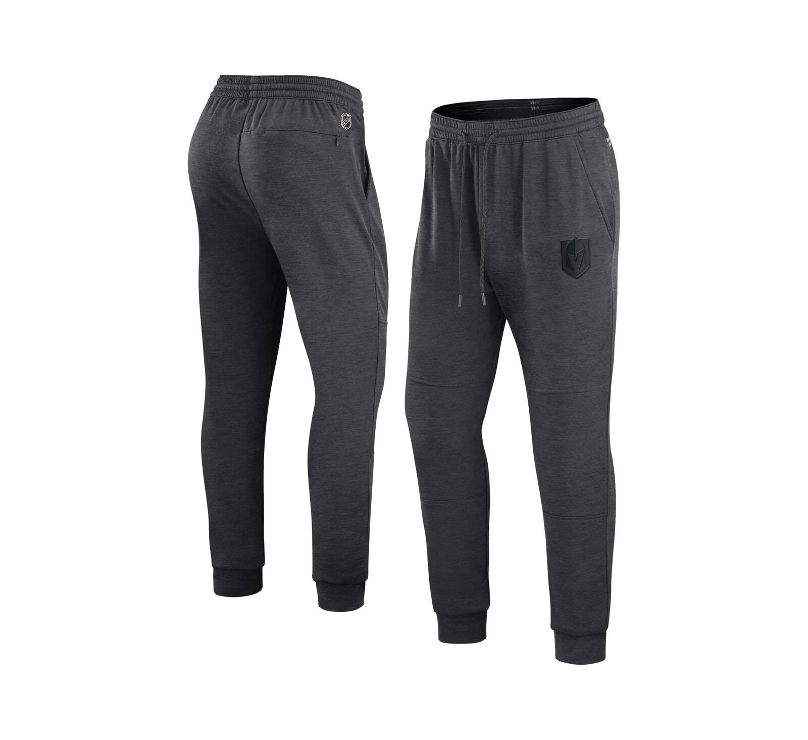 Men's Fanatics Heather Charcoal Vegas Golden Knights Authentic Pro Road Jogger Sweatpants